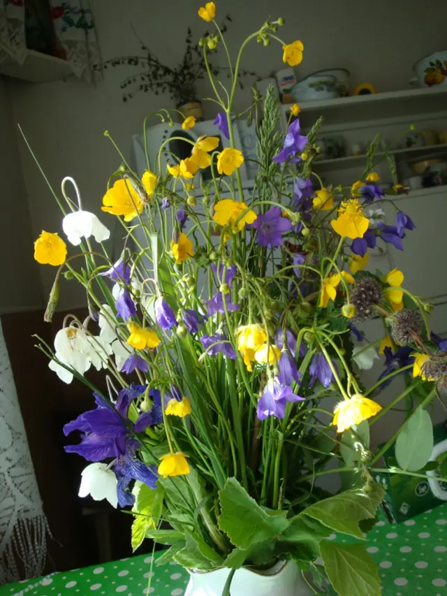 Букет цветов на кухне