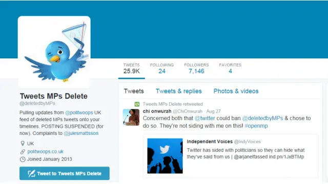 ایک ٹویٹ میں کہا گیا ہے کہ ٹوئٹر ہم سے وہ چیزیں چھپانا چاہتا ہے جو سیاست دانوں نے ہم سے کہہ رکھی ہیں