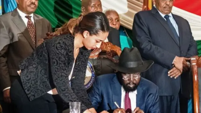 وافق سلفا كير على توقيع معاهدة السلام تحت التهديد بفرض عقوبات عليه من الأمم المتحدة