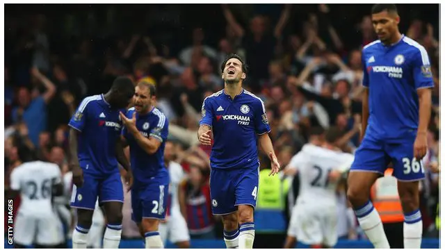 لاعبو تشيلسي فشلوا في الحفاظ على التعادل الذي حققوه في الدقيقة 79 وخسروا بهدف جيمي وارد في الدقيقة81 على ملعبهم