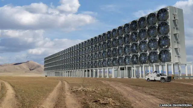 ہوا سے کاربن ڈائی آکسائیڈ حاصل کرنے کا کارخانہ کچھ ایسا دکھائی دے گا