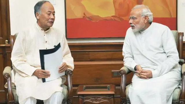 मणिपुर के सीएम ओकराम इबोबी सिंह और प्रधानमंत्री नरेंद्र मोदी
