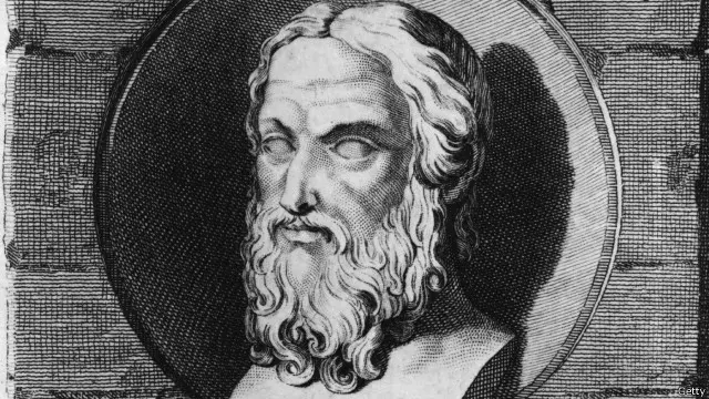 Aristophanes dengan tiga titik yang diperkenalkannya, sebetulnya bisa disebut Bapak Tanda Baca