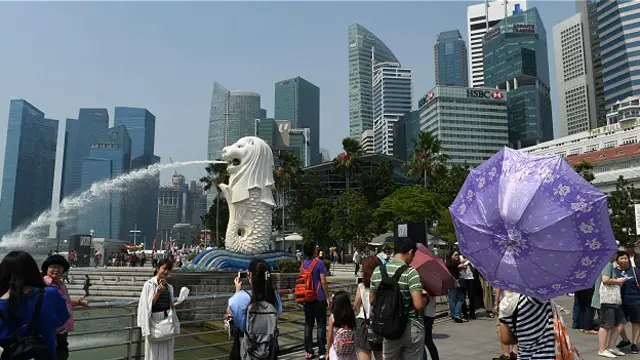Turistas chinos en Singapur