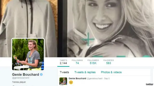 Eugenie Bouchard mengungkapkan perasaannya lewat twitter terkait cedera kepalanya.