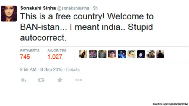 सोनाक्षी का ट्वीट