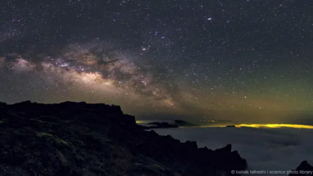 Via Láctea vista de La Palma, uma das ilhas Canárias, na Espanha