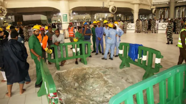 مسجد حرام میں جائے حادثہ سے ملبہ ہٹا لیا گیا ہے اور حکام نے مکمل جانچ کا حکم دیا ہے