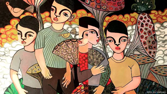Tác phẩm 'Vô đề' của Lê Võ Tuân được giới thiệu trong cuốn 'Arts du Vietnam' (Nghệ thuật Việt Nam) tại Pháp.