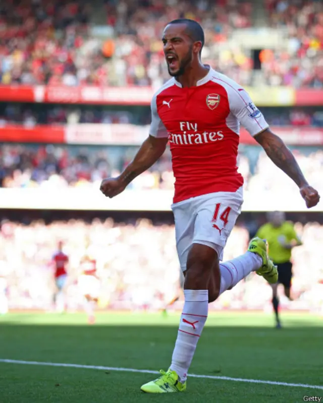 Theo Walcott mencetak 11 gol dalam 11 pertandingan sebagai pemain inti Arsenal