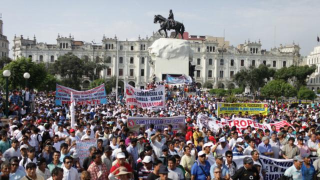 En 2014 se produjeron varias manifestaciones masivas contra el auge de la delincuencia en Perú
