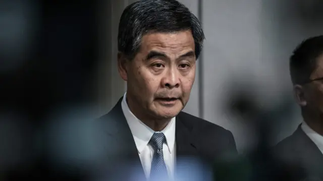 梁振英在香港政府总部会见记者（18/6/2015）