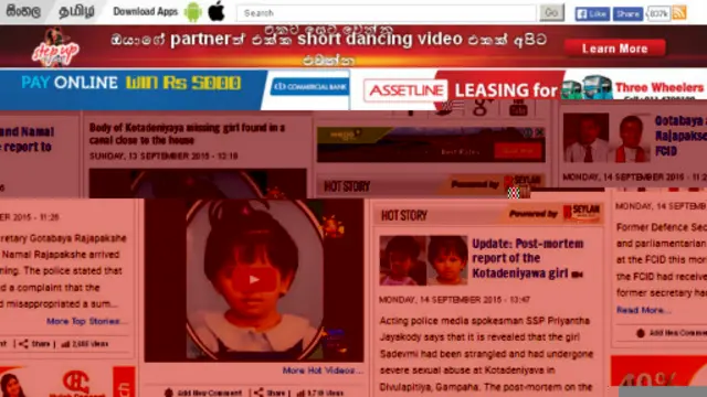 'මේ මිය ගිය දැරියගේ ඡායාරූප මේ වෙද්දි 15කට වඩා මාධ්‍ය භාවිතා කර තිබෙනවා. නිළියෙක්ගෙ ඡායාරූප දමනවා වගේ තමයි ඒවා දාන්නෙ'