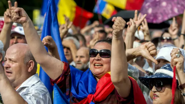 Демонстранты в Кишиневе