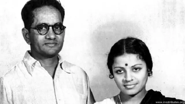 अपने पति सदाशिवम के साथ एमएस सुब्बालक्ष्मी.