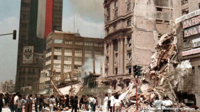 Hotel Regis, colapsado por el sismo de 1985.