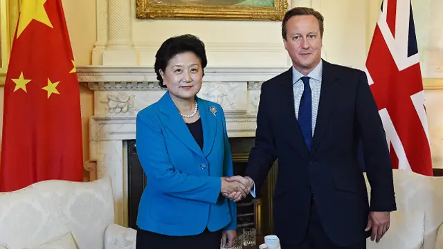  劉延東與卡梅倫與唐寧街十號