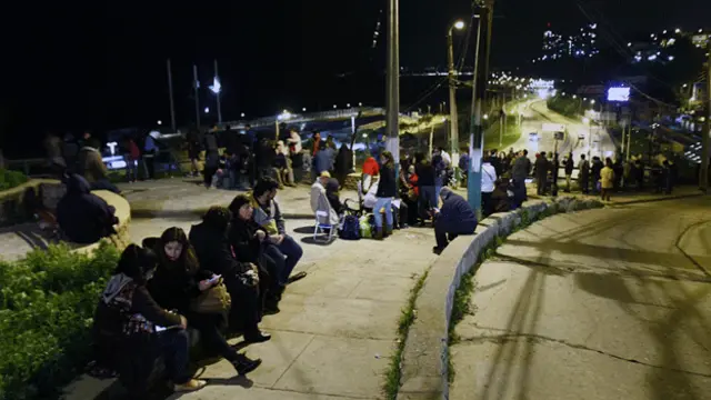 Evacuados en Valparaíso