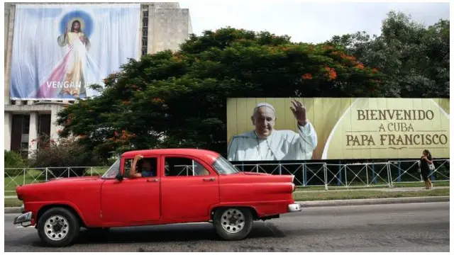 Hình ảnh của Giáo hoàng Francis xuất hiện ở nhiều nơi tại Cuba trước thềm chuyến thăm đảo quốc lần đầu tiên này của ngài.