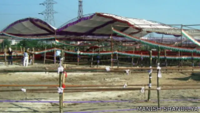 चंपारण के रामनगर में कांग्रेस की रैली की तैयारियां