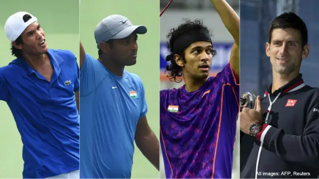 सोमदेव देवबर्मन, लिएंडर पेस, अजय जयराम, नोवाक जोकोविच 