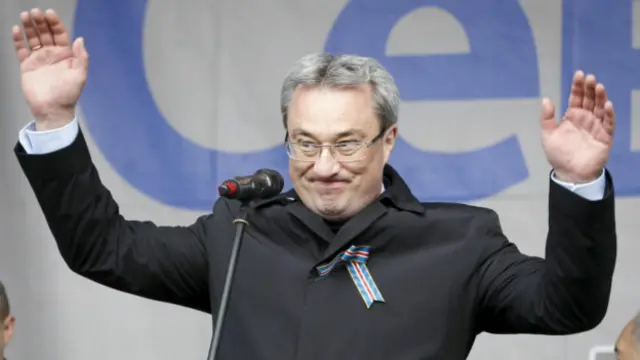 Глава Коми Вячеслав Гайзер выступает в Воркуте. 2014 г.