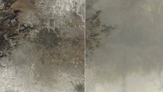 Смог над Пекином, вид из космоса