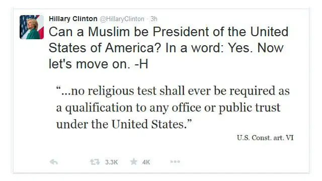 Tweet Hillary Clinton