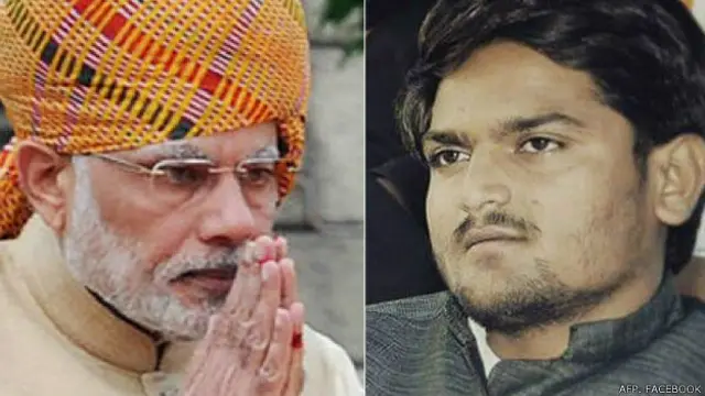 हार्दिक पटेल और नरेंद्र मोदी