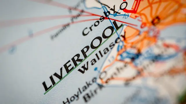 Ливерпуль на карте Британии