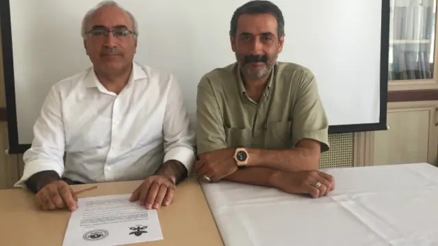 İHD Genel Başkanı Öztürk Türkdoğan (solda) ve MAZLUMDER Genel Başkanı Ahmet Faruk Ünsal