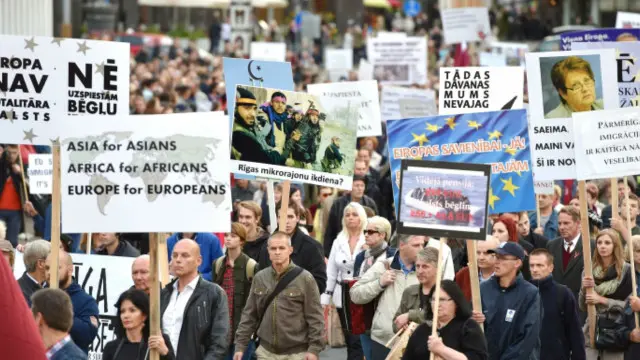 Протести в Ризі проти політики квот для мігрантів в ЄС