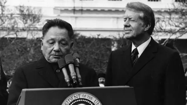 邓小平与卡特在华盛顿（1979年）