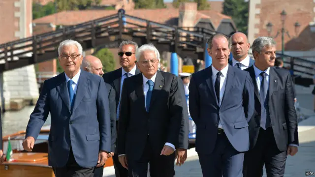 حضر الرئيس الإيطالي سيرجيو ماتاريلا حفل افتتاح المهرجان