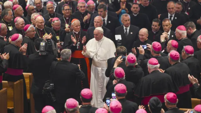 El papa Francisco en su reunión con los obispos en Estados Unidos