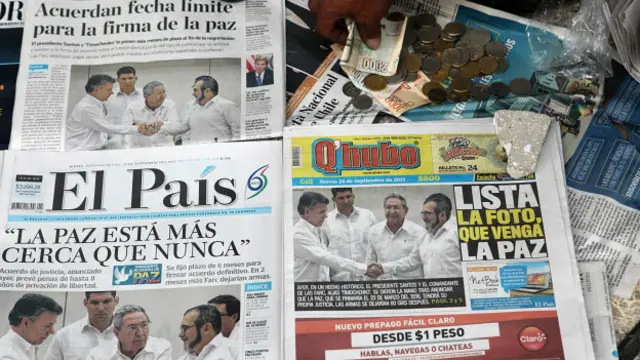Prensa colombiana tras acuerdo de paz