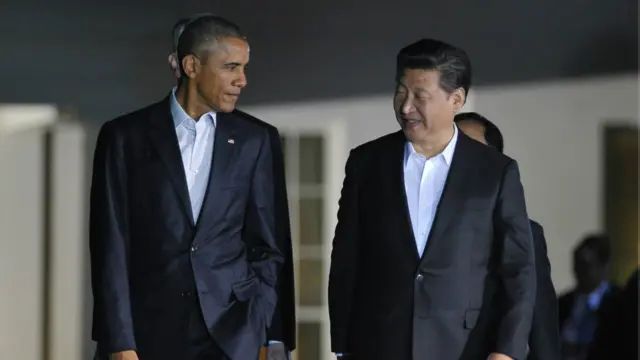 奥巴马与习近平在布莱尔宫