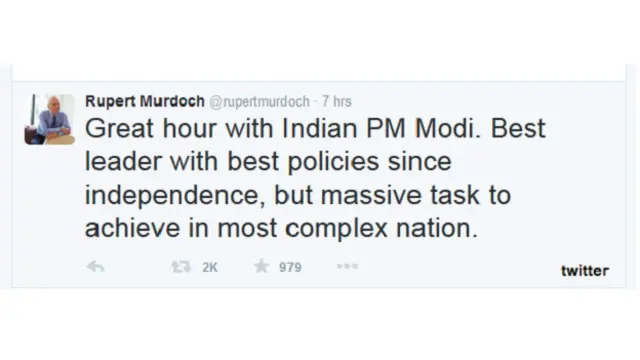 रुपर्ट मर्डोक ट्वीट