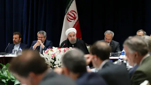 رئیس جمهور ایران در جمع چهره‌های رسانه‌ای آمریکایی و بین‌المللی در نیویورک حاضر شده