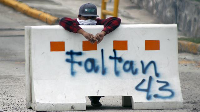 Protesta por los 43 estudiantes de Ayotzinapa
