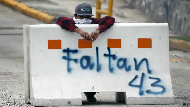 Protesta por los 43 estudiantes de Ayotzinapa