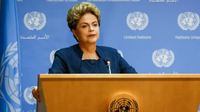 Dilma durante coletiva de imprensa em Nova York (Foto: Roberto Stuckert Filho/PR)