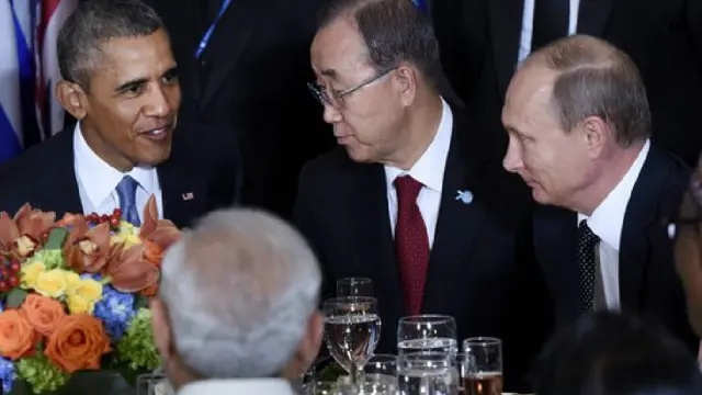 Presiden Rusia Vladimir Putin dan Presiden AS Barack Obama berbeda pandangan mengenai keberadaan Presiden Suriah Bashar al-Assad.