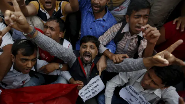 नेपाल में भारत के ख़िलाफ प्रदर्शन