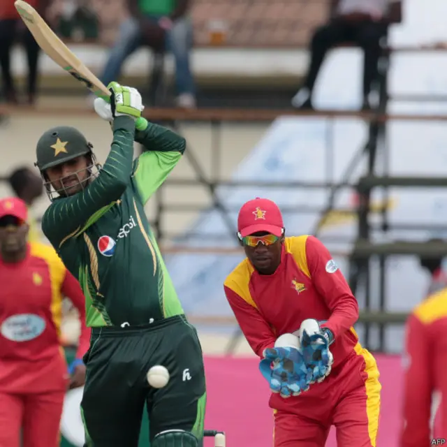 شعیب ملک اس میچ میں بھی بڑا سکور کرنے میں ناکام رہے اور صرف 15 رنز بنا کر آؤٹ ہوگئے۔ 