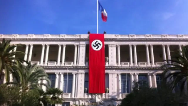 Нацистский флаг в Ницце