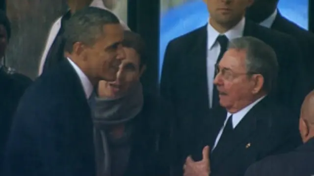 El primer encuentro público de ambos líderes tuvo lugar durante el funeral de Mandela.