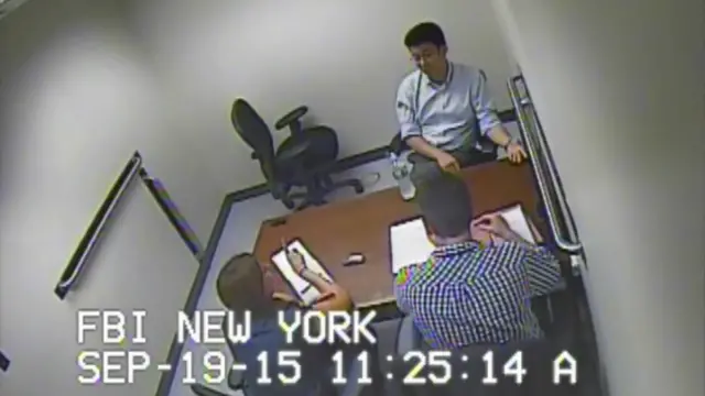 美国纽约南区检察官办公室公布Jeff Yip接受讯问时的影像。 