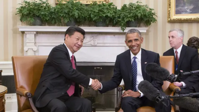 中国国家主席习近平与美国总统奥巴马