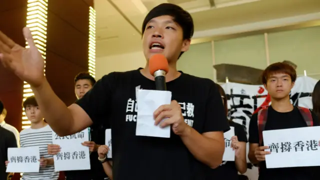 2014年9月29日，陳為廷「聲援佔中」。